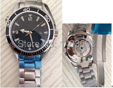 2014 nuevo reloj de hombre automaticos movimiento vaso espalda transparente 007 bisel de cerámica original