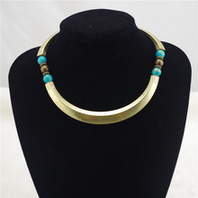 New Design hot sale Fashion Vintage Ethnic style Bohemia Turquoise Beads choker necklace Statement jewelry for