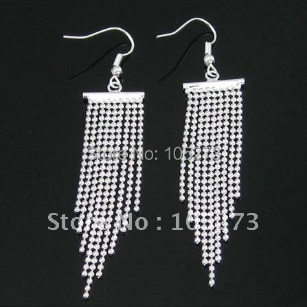 Wholesale Price Earring 925 Sterling Silver Long Drop Earrings Fashion 925 Silver Earring Jewelry New Free Shipping