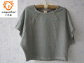 XQB Design 2016 cotton black white stripe loose button knitted casual preppy girl summer T shirt