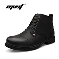 Keep warm men boots soft leather winter shoes outdoor men ankle boots waterproof lace up men