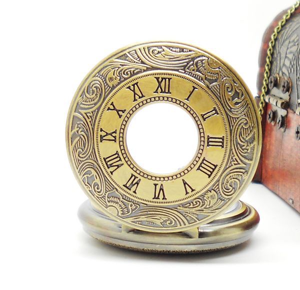 bronze vintage watches big vintage pocket watch roman quartz pocket watch relogio de bolsos steampunk watches