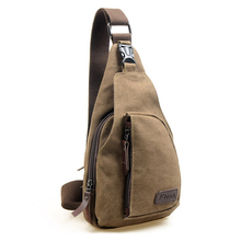 TEXU Men’s Canvas Unbalance Backpack Shoulder Sling Chest/Hiking Bicycle Bag (Coffee)