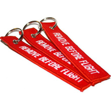 Remove Before Flight Embroidered Canvas Specil Luggage Tag Label Key chain Free Shipping