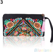 Women’s Retro Ethnic Embroider Purse Wallet Clutch Card Coin Holder Phone Bag 1UC2