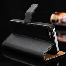 Genuine Leather Wallet With Stand Case for iPhone 5 5S Phone Bag with Card Holder Flip