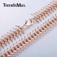 14mm Womens Chain Girls Ladies Centipede Rose Gold Filled GF Necklace Personalize Sz 18-36inch New Wholesale Jewelry GN293