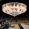 Modern Lustre K9 Crystal Peacock E14 Led Ceiling Light Creative Frosted Glass Diningroom Led Ceiling Lamp