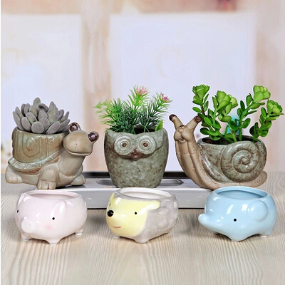 handmade creative ceramic pot pottery pots pastoral glazed bonsai flower classic garden planters