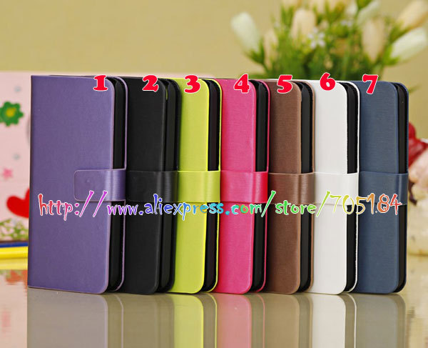 Luxury Colorful Brushed skin Wallet Purse PU Leather case Credit card slots cover stand holder pouch Pouches for Iphone 5C 20pcs