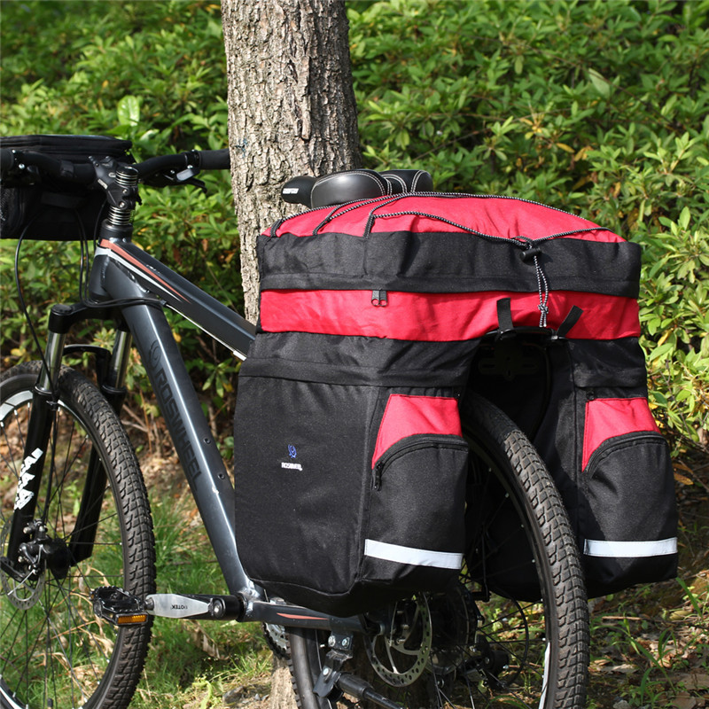 60L Waterproof Bicycle Double Pannier Bag Cycling Bike Rear Rack Seat Trunk Bag