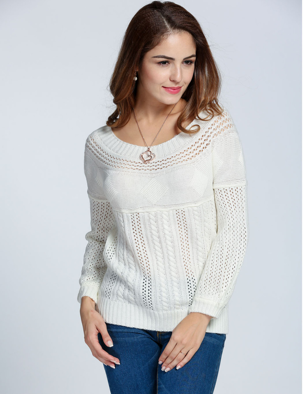 Wholesale Women's Winter&Autumn Long Sleeve Cashmere Blend Knitted