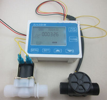 G1 / 2 ” flujo de agua pantalla LCD de Control + Sensor medidor de flujo + válvula solenoide Gauge nuevo