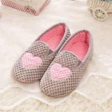 2016 spring new lovely style pink star slippers women love heart indoor at home shoes for ladies flat shoes women
