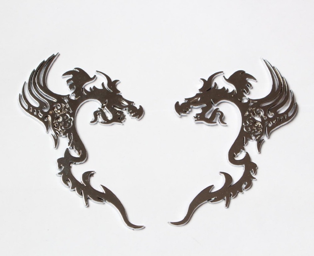 CarChinesemascotDragonmetalDecalEmblemStickerCar3DLogoChrome