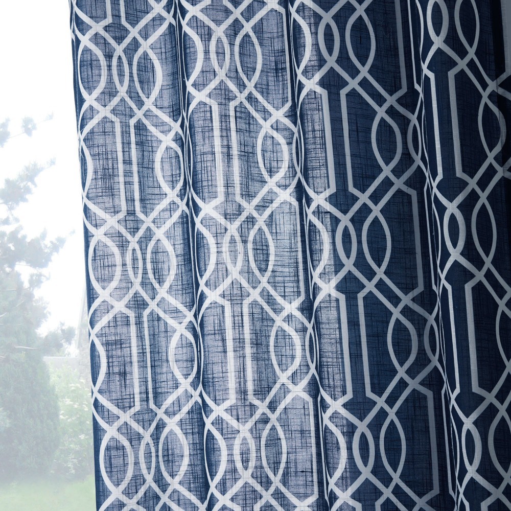 Gedrukt gestreepte gordijn woonkamer blauw keuken deur gordijn ... Blauw in de woonkamer