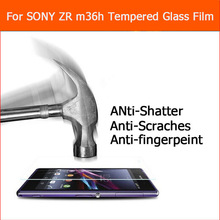 0.3mm 2.5D Rounded Edges 9H Premium Anti-shatter Tempered Glass For Xperia ZR M36H C5502 C5503 Screen Protector Film