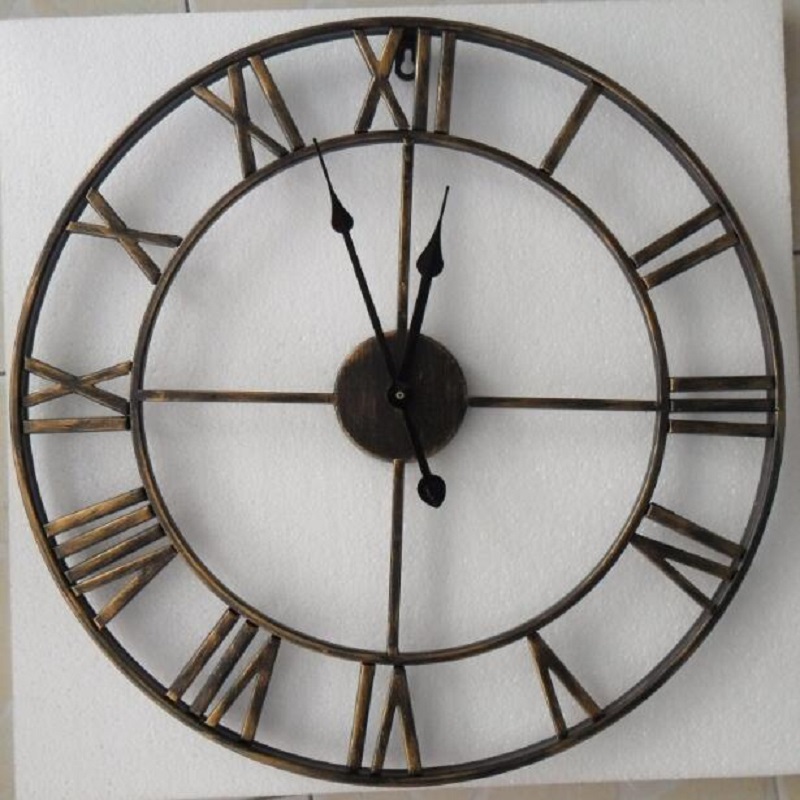 Wrought iron wall clock 3d clocks watch vintage wanduhr home decor Retro wall clock Watches saat relojes pared pendule murale