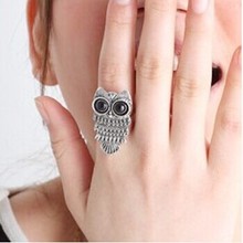 HOT SALE 2 Color 2014 Trendy Korean Jewelry Zinc Alloy Metail Retro Owl Ring For Women Fashion Jewelry