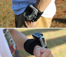 Gopro Accessories 360 Degrees Armlet Wrist Band Arm Shell Strap with Go pro Adapter Mount For