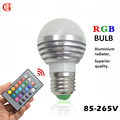 3W 16 Colors RGB LED Night light E27 GU10 E14 110V 220V LED lamp Aluminium Decor