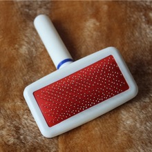 Free Shipping Red Puppy Cat Hair Grooming Slicker Comb Gilling Brush Quick Clean Tool Pet Brand New