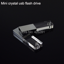 Hot Mini Acrylic Crystal Transparent Led light Usb flash drive Pen drive Usb memory stick disk Custom logo 1GB 2GB 4GB 8GB 16GB