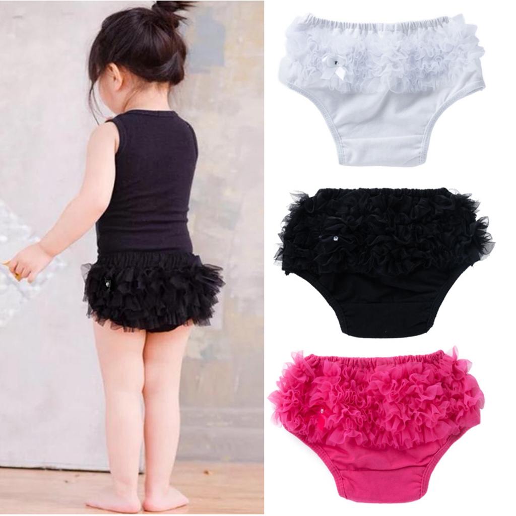 Summer Cute Toddler Baby Kids Girls Ruffle Bloomer Nappy Underwear Panty Diaper 