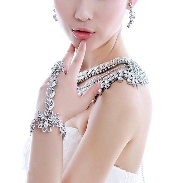 Wedding Bridal Crystal Rhinestone Pearls Shoulder Body Chain Necklace Jewelry usd68.99 11