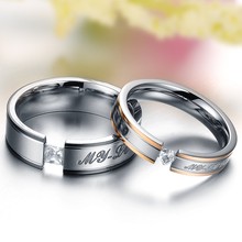Fashion Heart AAA Cubic Zirconia Rhinestone Steel Couple Rings Set Men Jewelry Rings For Women Engagement
