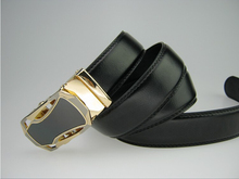 Gold sports car automatic buckle belts for men hot sale genuine leather men belts with streamline design fashion men accessories