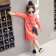 Spring Autumn Baby Girls Clothes Girls Dress Long-sleeve Straight Dresses Child Cotton Casual Loose Sweatshirts Tops Vestidos