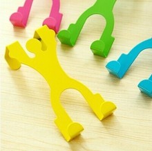 HD After humanoid cartoon style back door clothes hanger hook creative incognito free nail the door