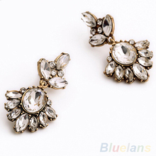 Vintage Women Earrings Crystal Insert Earrings Rhinestone Ear Studs 2MQA 2OOP