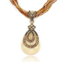 N004 New Vintage Women Jewelry Drop Gem with Crystal Around Bohemia Style Multilayer Beads Chain Handmade