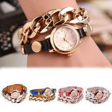New Arrival Colorful Vintage Rivet Leather Bracelet Watches Women Watches Weave Wrap Wristwatches Watch WH 092