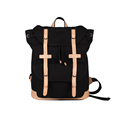 Men 2016 New Fashion Backpack PU Canvas Splicing Large Capacity Bag Drawstring Belt Buckle Backpack Computer