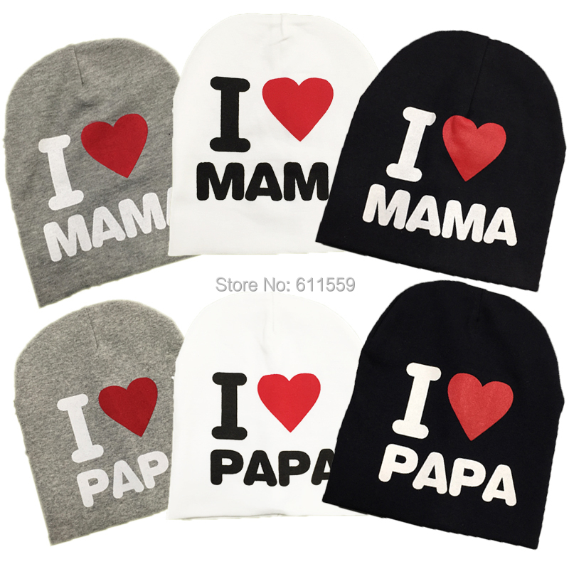 Free shipping new autumn knitted cotton beanie hat for toddler baby kids girl boy I LOVE