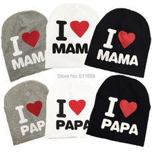 Free shipping new autumn knitted cotton beanie hat for toddler baby kids girl boy I LOVE