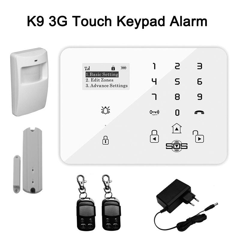 Фотография Wireless GSM Alarm System For Home Security System Touch Keypad Burglar With PIR Motion Sensor Door Detector Remote Control K9