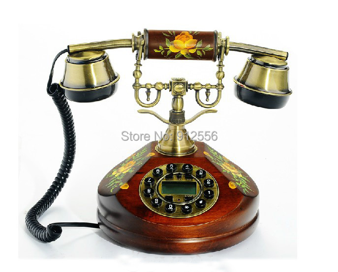 Cheap Solid Wood antique Home Decor Phones Corded House Phone Ancient