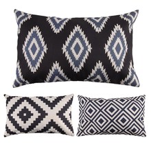 30cm* 50cm Fashion Geometric Decorative Pillowcase Rectangle Throw Pillow Case Linen Cotton Cushion Cover for Sofa Home Decor