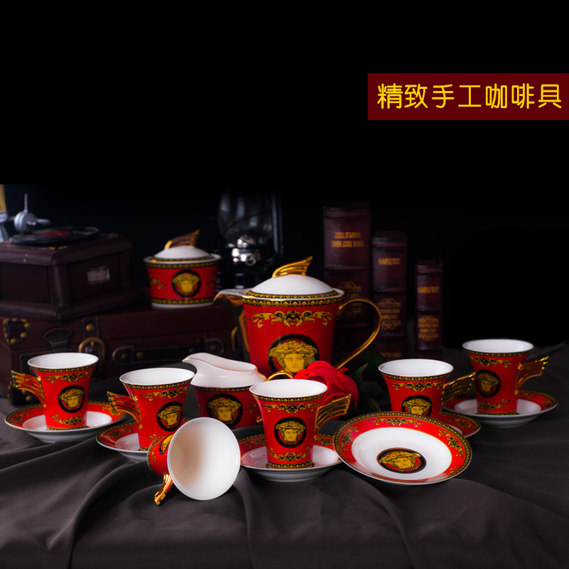European royal style 15 pieces bone china coffee and saucer set high class afternoon tea set