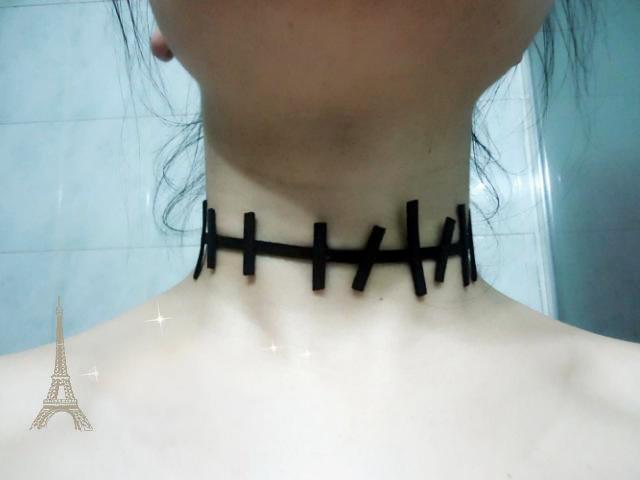 Nueva tattoo gargantilla collares hechos a mano irregular puntadas colar cruz zombies collar vintage estilo del