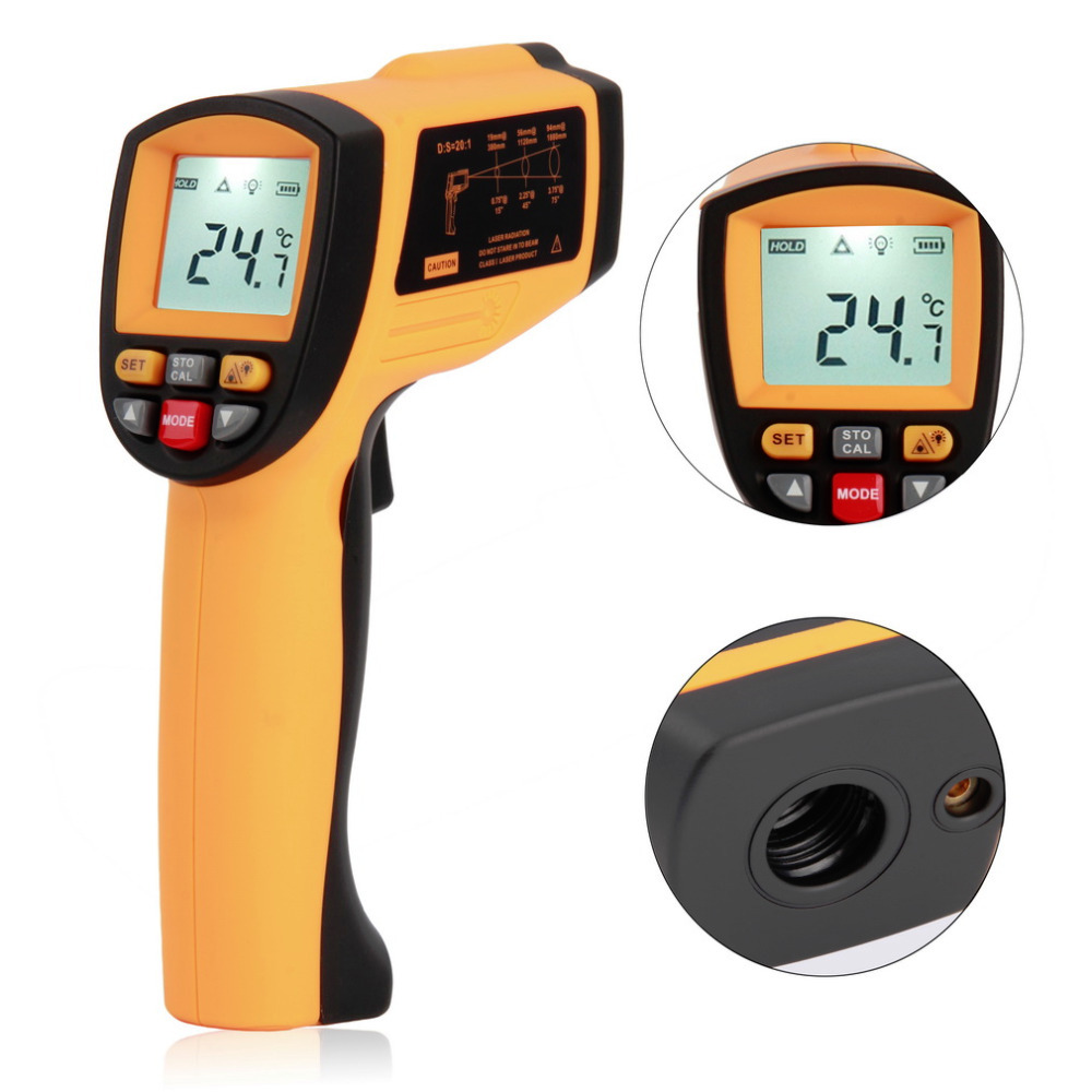 Гаджет  GM1150 Non-Contact Laser LCD Display Digital IR Infrared Thermometer Temperature Meter Gun Point -50~1150 Degree None Инструменты