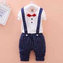 New 2015 Spring Fashion Baby Boy Clothes Gentleman Suit Long Sleeve tie T shirt Pants 2