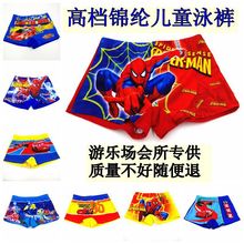 Hot retail wholesale 2015 new summer style children wear Swim trunks cartoon spiderman superman pattern kids