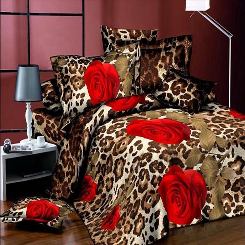 4 Pieces 3D Floral Duvet Cover Bedding Set Flower Bed linen Double Bed Sheet Comforter Summer Quilt King Size Bedspread