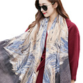 High Quality Elegant Women Long Cotton Polyester Scarf Wrap Ladies Shawl Large Scarves Warm Soft Winter
