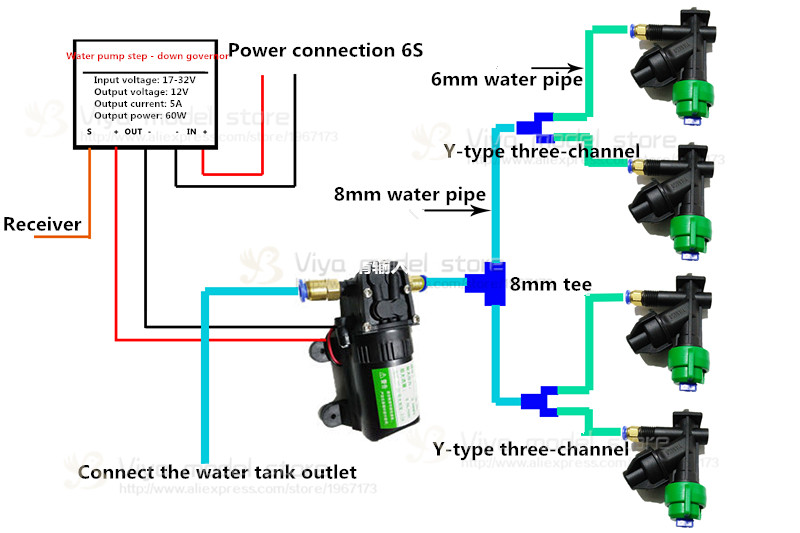 DIY Agricultural drone spray system accs nozzle,Water pump,Buck module